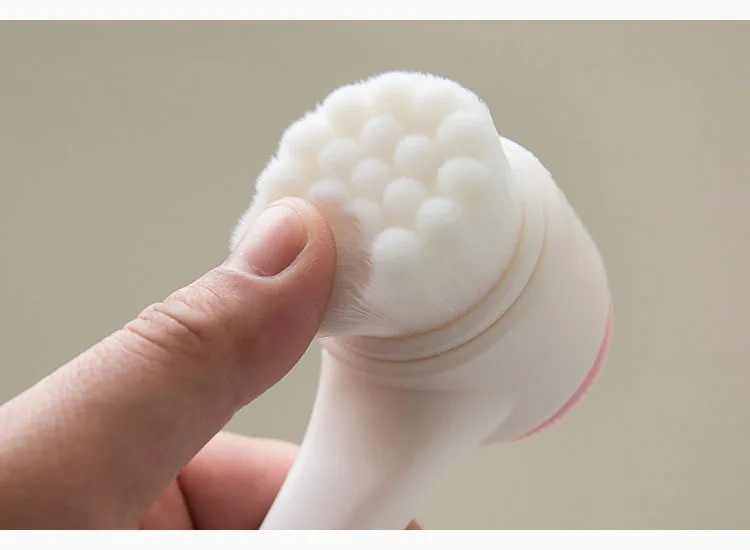 3D двойная щетка для мытья лица, Мягкая силиконовая щетка для мытья лица, бытовая ручная щетка для мытья лица, щетка для мытья лица, двойной массаж B