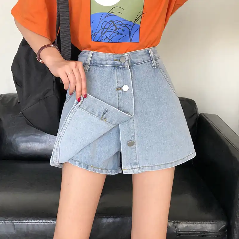 denim divided skirt