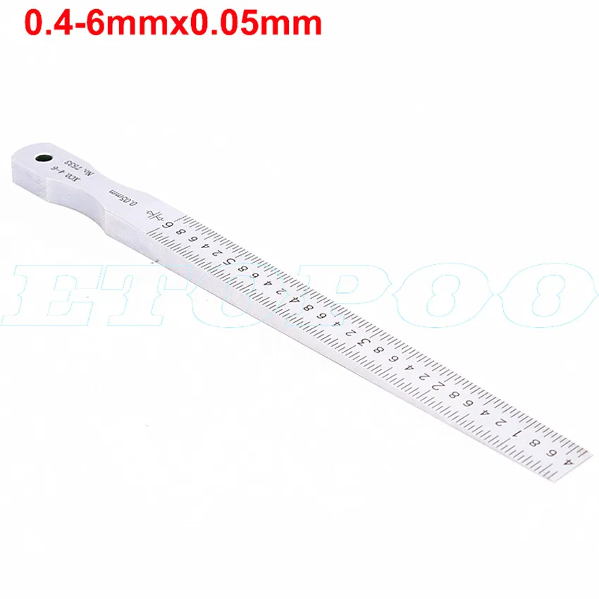 0.4-6mmx0.05mm 0,5-10 мм 1-15 мм 0,4-6 мм стальной клинообразный щуп Калибр трещина плоскость компоновка и измерительные инструменты клиновидный Калибр клиновидный штангенциркуль - Цвет: 0.4-6mmx0.05mm