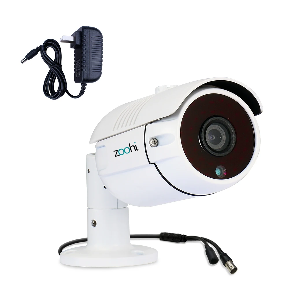 With Power Adapter Zoohi 1080P камера наблюдения s аналоговая камера видеонаблюдения высокой четкости инфракрасная камера видеонаблюдения Водонепроницаемая камера видеонаблюдения - Цвет: With Power Adapter