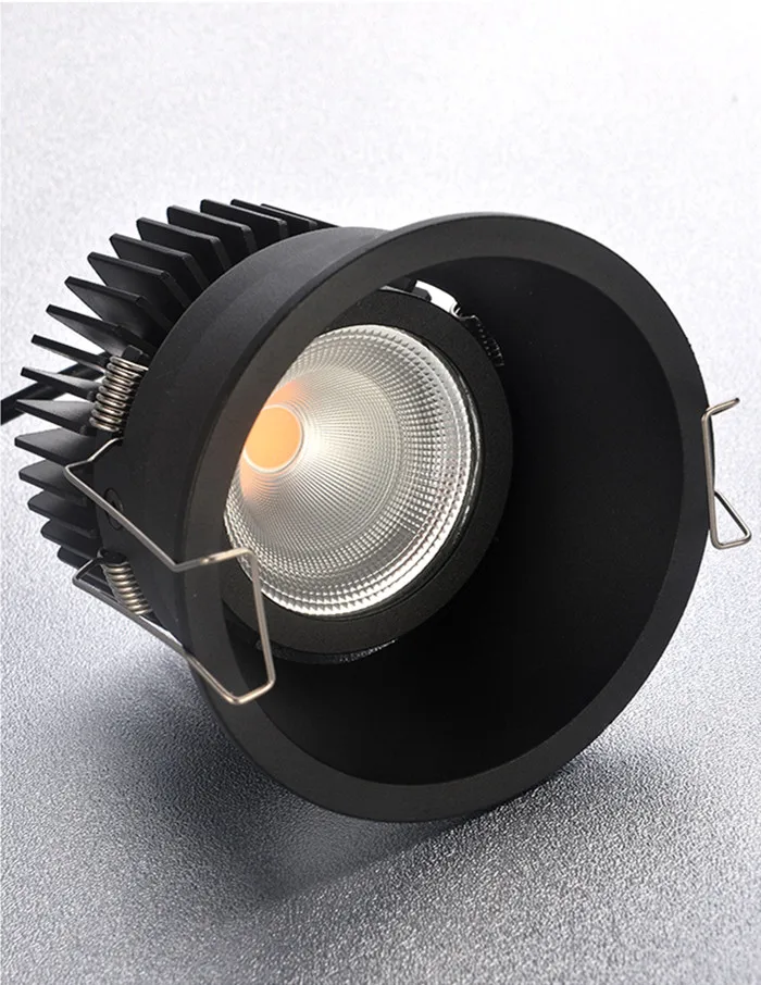 Dimmable Narrow border Embedded Anti-glare Led COB Ceiling Recessed downlight 10w 15w LED wall wash light Hotel Villa Lighting