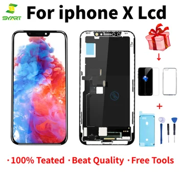 

For iPhone X GX OLED LCD Display Touch Screen Assembly Digitizer Replacement For iPhone X AMOLED OEM 5.8" tool+ charger +cable