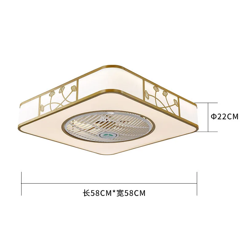 Светодиодный светильник-Невидимый потолочный вентилятор, потолочный светильник в стиле ретро, потолочный вентилятор для ресторана, гостиной, потолочный светильник - Цвет лезвия: remote control