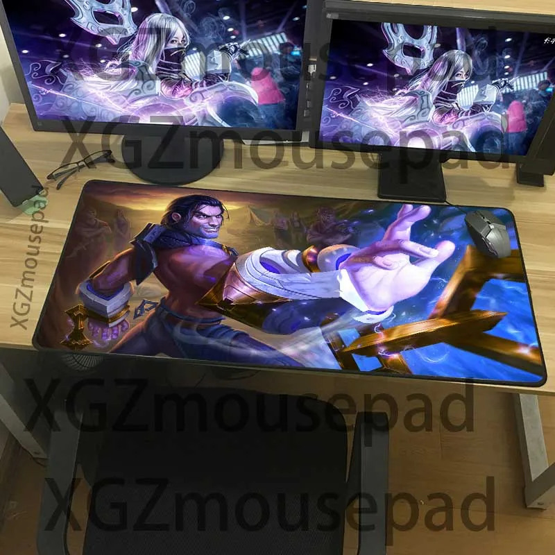 XGZ Anime Liberator Large Gaming Mouse Pad Black Exquisite Lock Edge Computer Desk Mat Speed Non-sl