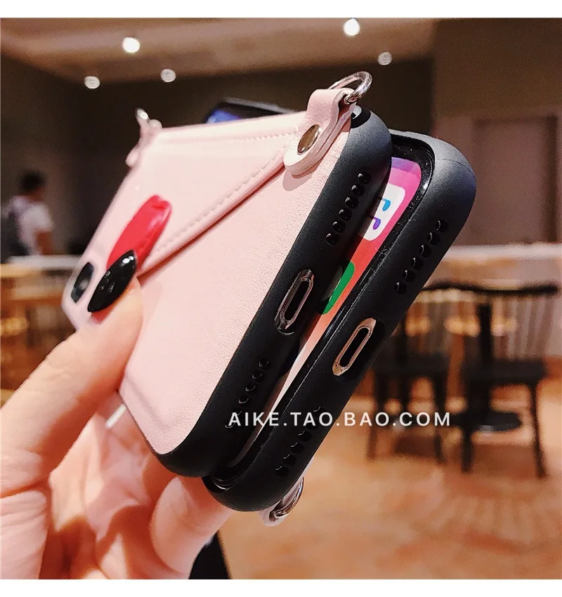 Модный ремешок через плечо кошелек чехол для телефона для iPhone 11 XS MAX XR X 7 8 6 6S Plus кожаный Слот для карт с плечевым ремнем