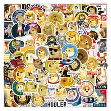 

50/100PCS Cartoon Dogecoin Shiba Inu Musk Cute Stickers for Luggage Stationery Skateboard Mobile Phone Waterproof Laptop Sticker