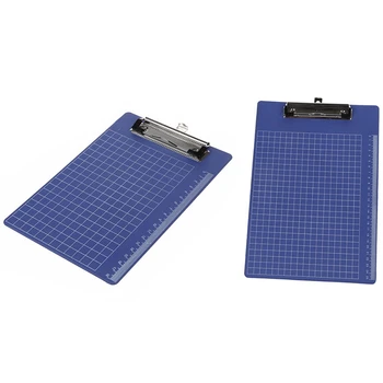 

2 Pcs Pad Clip Holder Folder Plastic Clipboard for Paper, Blue A4 & Blue Purple A5
