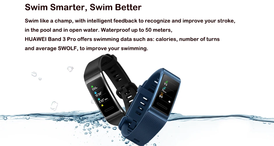 huawei Band 3 pro смарт-браслет 3 gps водонепроницаемый цветной сенсорный экран для сердечного ритма сна оснастка смарт-браслет