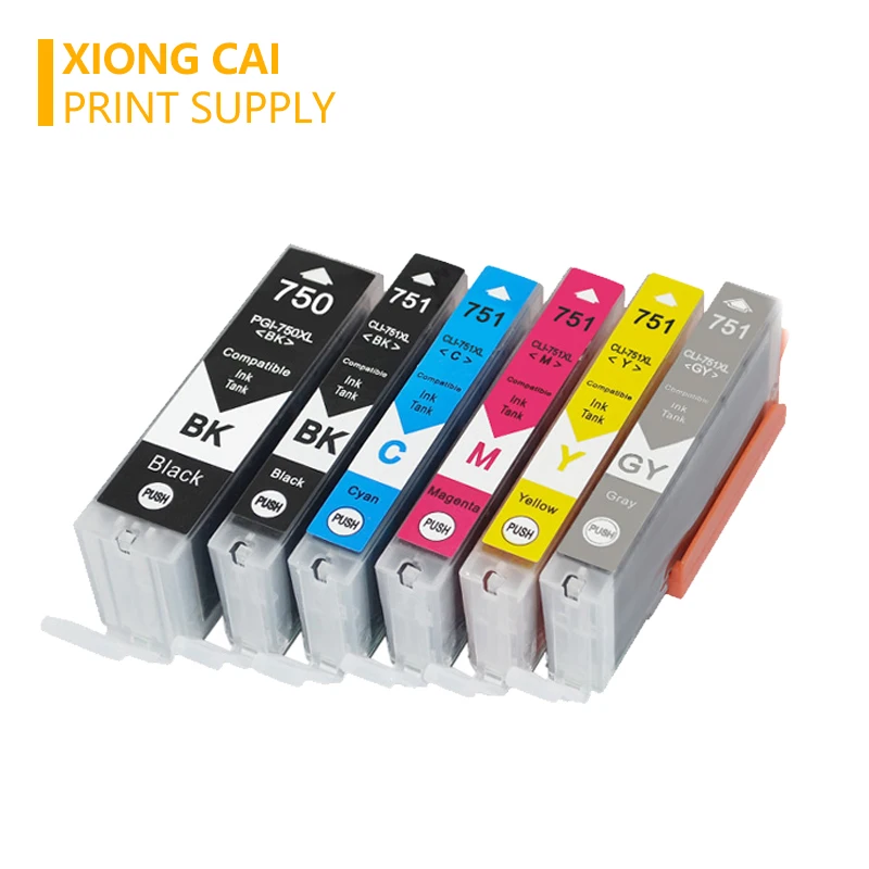 PGI750 CLI751 совместимый чернильный картридж для принтера Canon MG6370 MG7170 MG7570 IP8770 MG6770 MG6670
