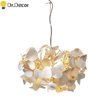 

Nordic Creative Fabric Flower Pendant Lights Living Room Home Decor Pendant Lamp Coffee Shop Hotel Hanglamp Modern Light Fixture