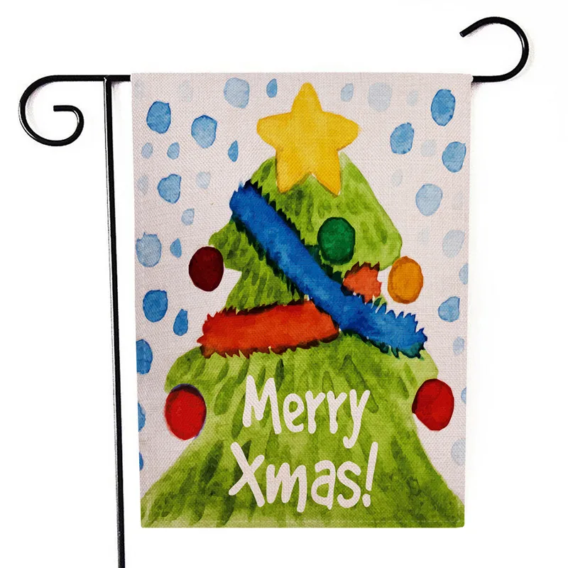 Lychee двухсторонние садовые флаги, Рождество, старый человек, серия, льняной баннер, баннер для вечеринки, флаги, сделай сам, праздничные украшения, аксессуары