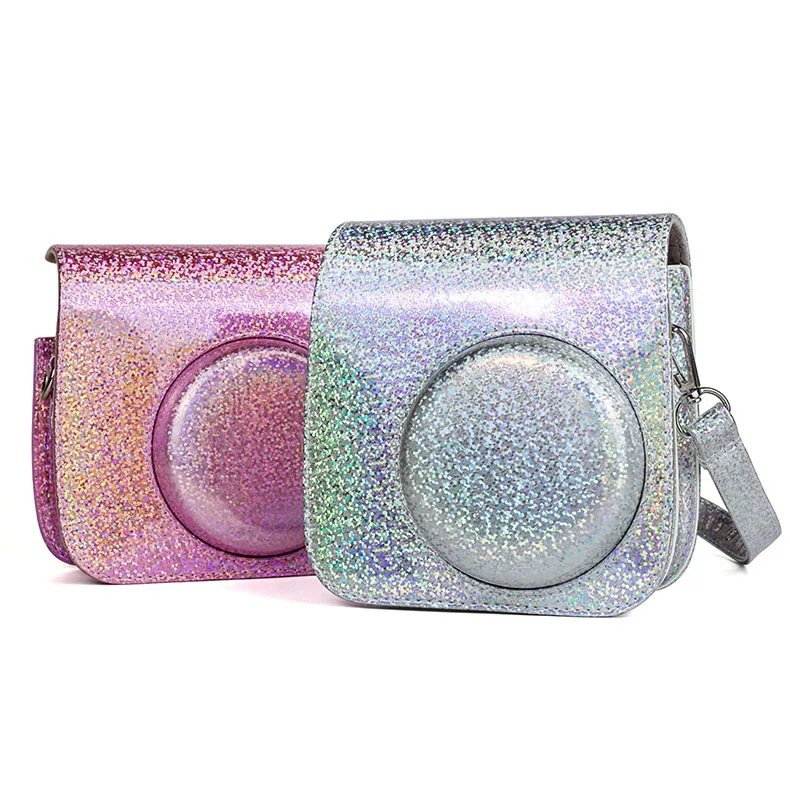 Fujifilm Instax Mini 9 Mini 8 мгновенная пленка камера Чехол голографический Кристалл Блестящий лазер наплечный ремень сумка защитный чехол