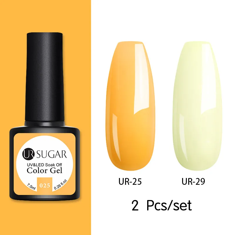 2pcs set23 Ur Sugar 2 шт. набор гель-лаков для ногтей цвет светодиодный Гель-лак для ногтей Полупостоянный лак для ногтей Блестящие Блестки Гелевые наборы - Цвет: 2pcs set23