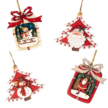 

4Pcs Santa Claus Pendant Door Pendant Hanging Tree Pendant Hanging Decoration for Xmas Tree