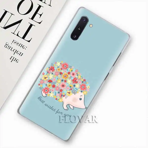 С рисунком в виде ежа животных телефонные чехлы для samsung Galaxy Note 10 S10 плюс 5G S10e A30 A40 A50 A60 A70 M40 жесткий чехол - Цвет: 002