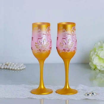 

Set of wedding glasses "Advice and love", 200 ml, golden pink 2882221