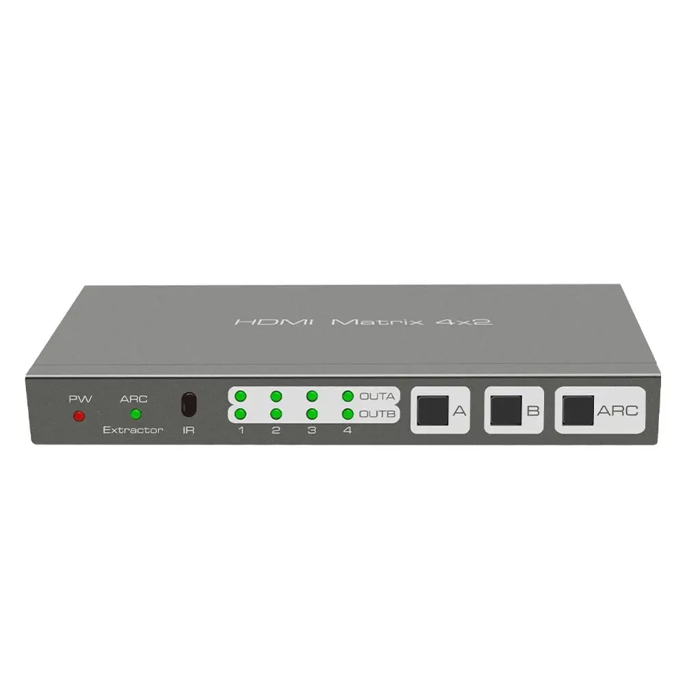 HDMI матричный коммутатор, 1,4 HDMI матричный 4 в 2 матричный коммутатор 4 в 2 Выход 4K2K аудио Разделение поддерживает ARC/EDID управление