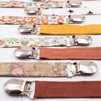 

2Pcs/Set Baby Pacifier Clip Chain Cotton Linen Holder Pacifier Soother Clips Leash Belt Nipple Holder For Infant Feeding