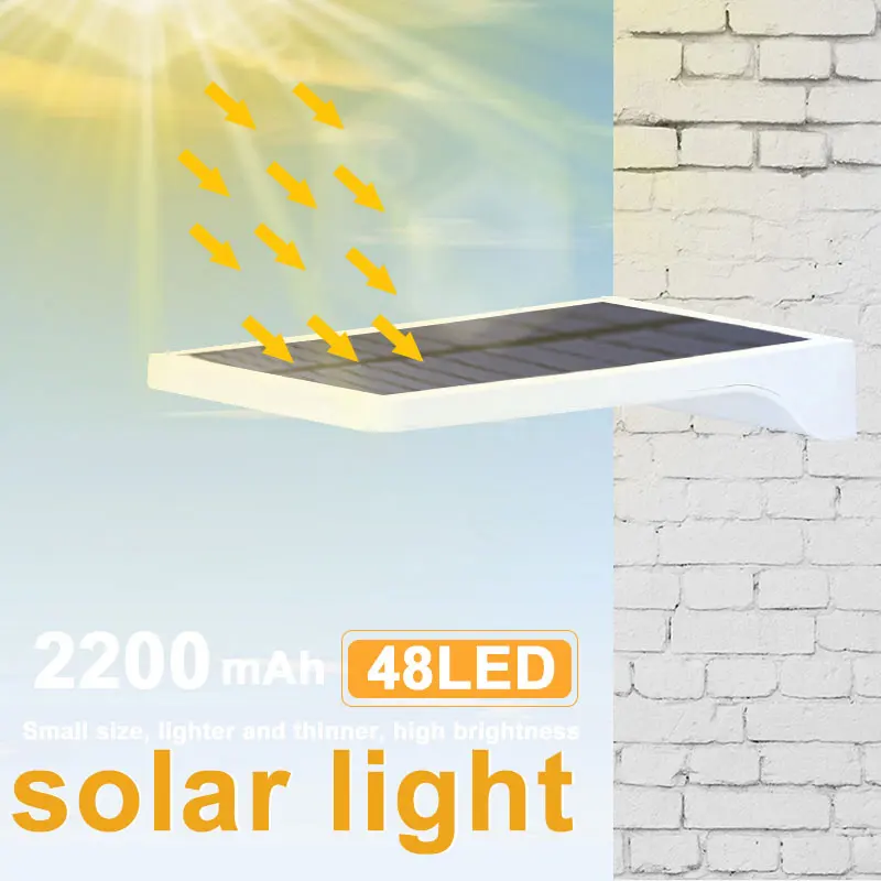 Durable Wall Light Home Outdoor Motion Sensor Eco-Friendly Street Lamp 48 LED