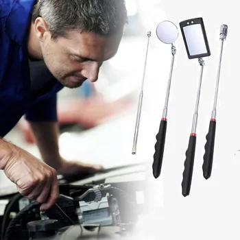 

4pcs Adjustable Car Angle View Pen Automotive Telescopic Detection Lens Telescoping Inspection Mirror Extending Flexible