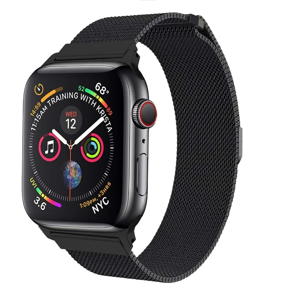 Ремешки для Apple Watch, Миланская петля, ремешок из нержавеющей стали, магнитная застежка, замена для iWatch серии 5/4/3/2
