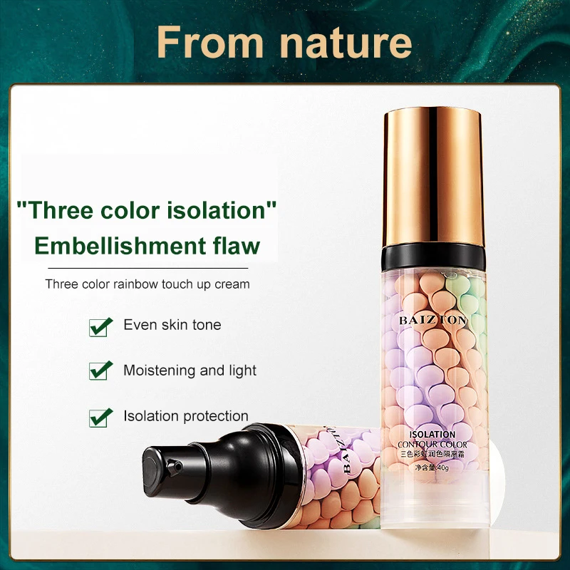 Three-color Isolation Cream Shrink Pore Brighten Skin Tone Refreshing Moisturizing Skin Rejuvenation Concealer Face Makeup TSLM2 makeup primer makeup cream primer gel facial primer makeup foundation