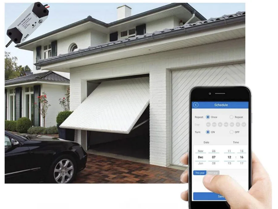 WiFi Switch Smart Garage Door Opener Closer Controller with Alexa Google Home Smart Life/Tuya APP control Garage Door For Car