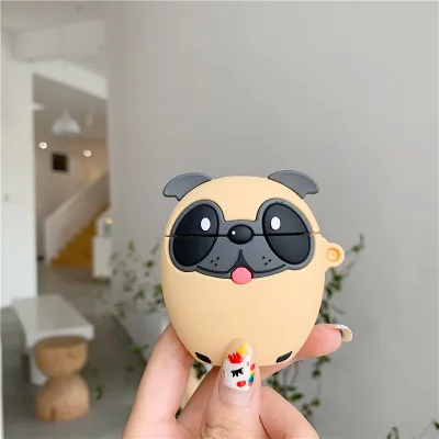 Для AirPods чехол 3D милый мопс Bago Dog чехол для наушников для Apple Airpods 2 забавная Защитная крышка для гарнитуры с карабином - Цвет: FS088