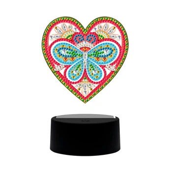 

DIY Special Shape Diamond Painting Ornament LED Light Cross Stitch Embroidery Mosaic Kits Small Night Lights