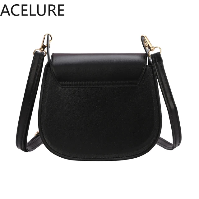 ACELURE Solid Color PU Leather  Purse Flap Cover Hasp Women Small Shoulder Bags Brown Black Lady Crossbody Messenger Female Bags 6