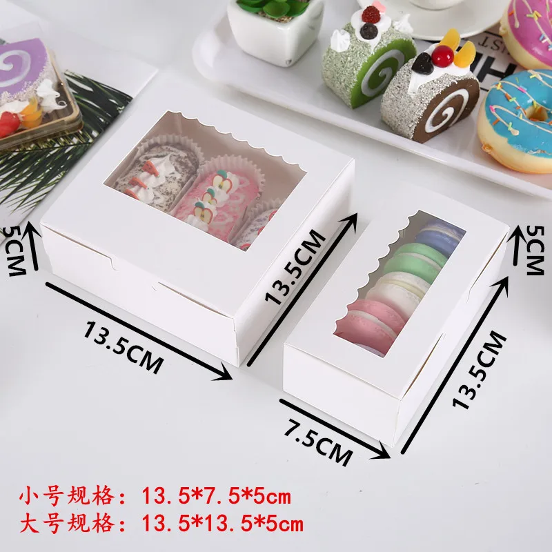 200 Teile/los Transparent Fenster Kraft Papier Backen verpackung Box 2/4 gürtel Kuchen Box Gebäck Muffin box kuchen boxen Großhandel – Detail 1