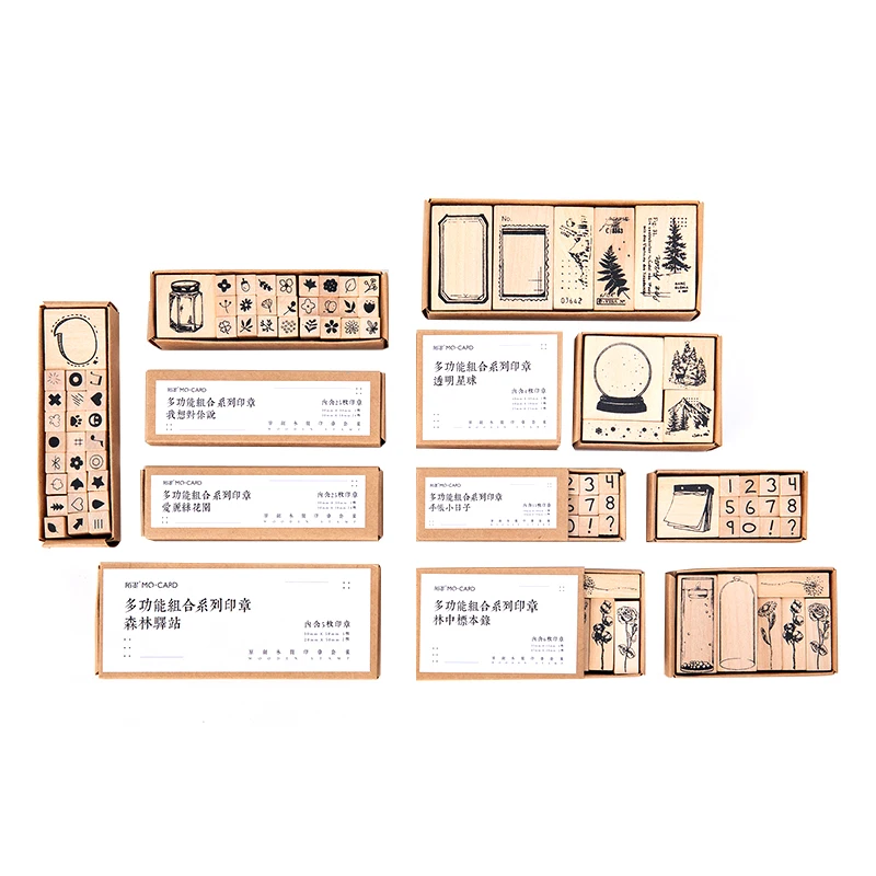 1set Vintage plant digital collocation stamp DIY wooden rubber stamps for scrapbooking stationery scrapbooking standard stamp