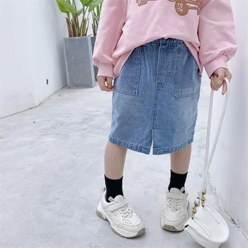 

2020 Korea style baby girls denim skirt fashion spring kids skirts 3-9t