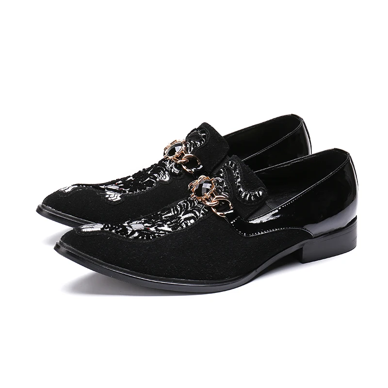 

Fashion Style Leather Dress Office Social Formal Shoes Animal pattern suede Leather Footwear for Men size38-46