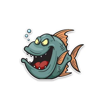 

Personality Car Stickers Decals Tricky Ferocious Ugly Fish Animal Fashion Motorcycle Decals Waterproof Sunscreen PVC 12cm X 10cm