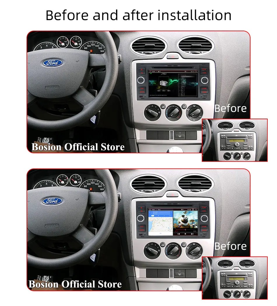 4 г ОЗУ+ 64 Гб ПЗУ 2 Din автомобильный dvd gps стерео для Ford Transit Focus подключение S-MAX Kuga Mondeo в тире Авторадио Wifi онлайн карта DAB