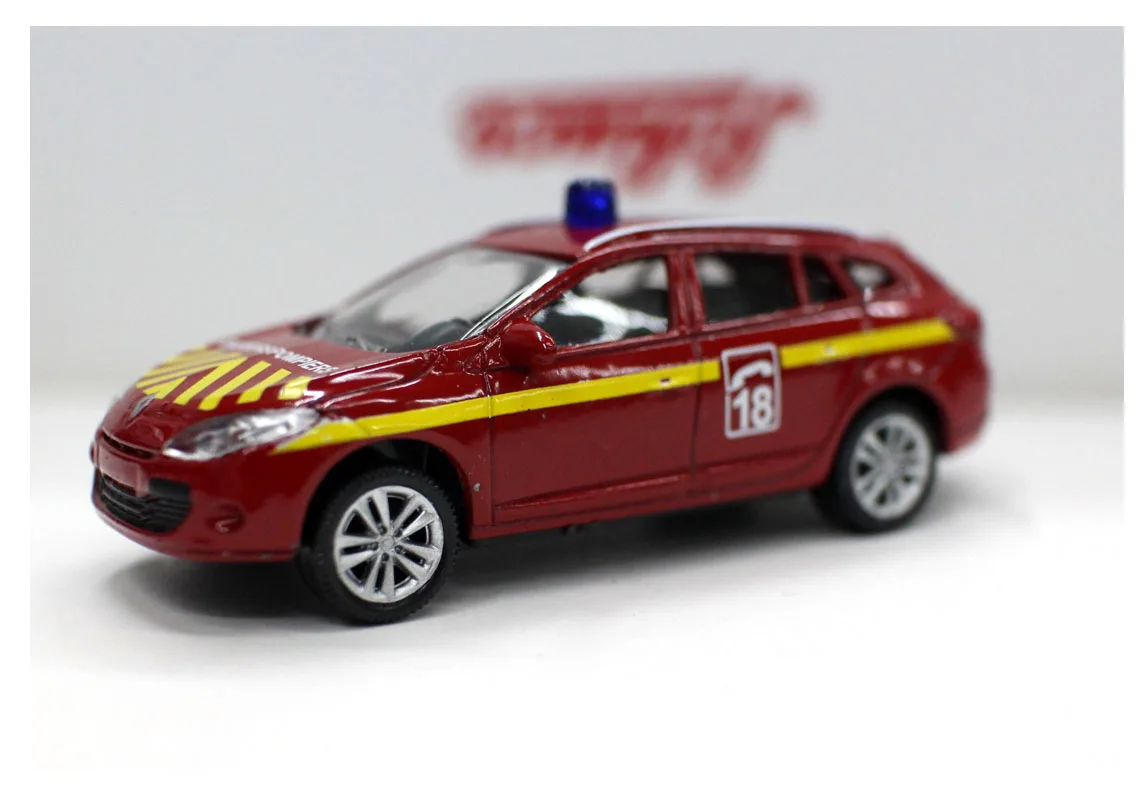 

Diecast Toy Model Norev Reanult Mecane 2009 1/64 Scale Police car in Red Metal