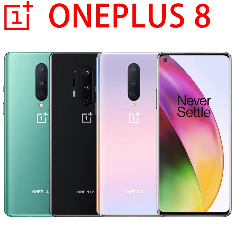 OnePlus 8 128GB Onyx Black 5G cell phone dual sim cell 6.55 inch full HD 8 GB RAM Android 10 48MP 4300 mAh