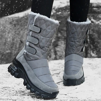 

Snow Boots Women Warm Plush Winter Boots for Woman Hiking White Boots Outdoor Air Cushion Female Shoes Plus Size 34-42