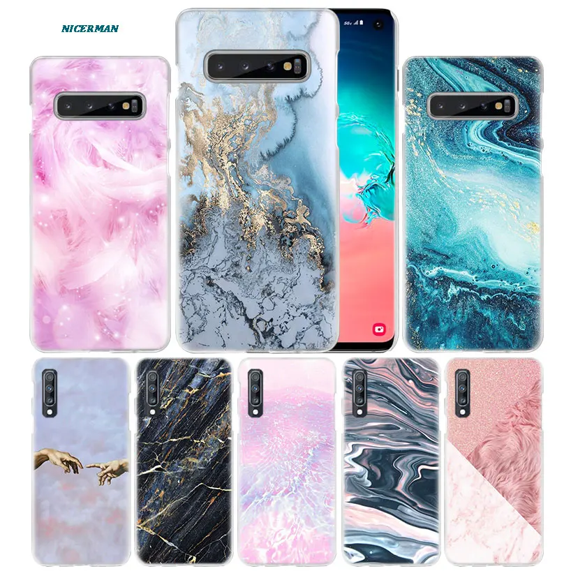

Chic Pink Marble Pretty Case for Samsung Galaxy Note 10 5G 9 8 S10 S9 S8 Plus A50 A40 A70 A20e Note10 + PC Phone Coque Cover Cas