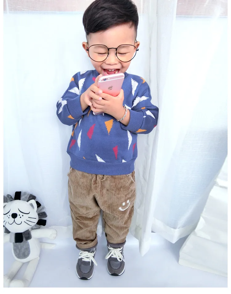 Autumn And Winter Children Corduroy Casual Pants Korean-style Brushed And Thick Trousers Children Men And Women Children ba