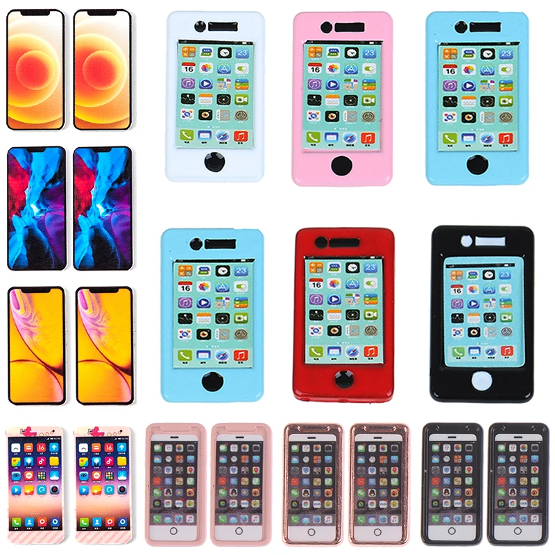 Mini Resin Mobile Phone Model Simulation Toy for Doll House Decoration