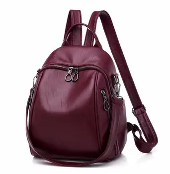 

Hot 2020 Leather Backpacks Women High Capacity Travel Backpack School Bags For Teenage Girls Shoulder Bag