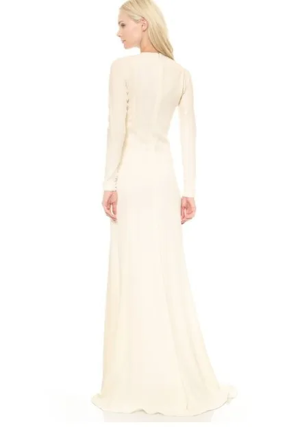 vestido de festa longo длинный рукав robe de soiree Новая мода розовый шифон Кафтан формальный платье вечернее платье