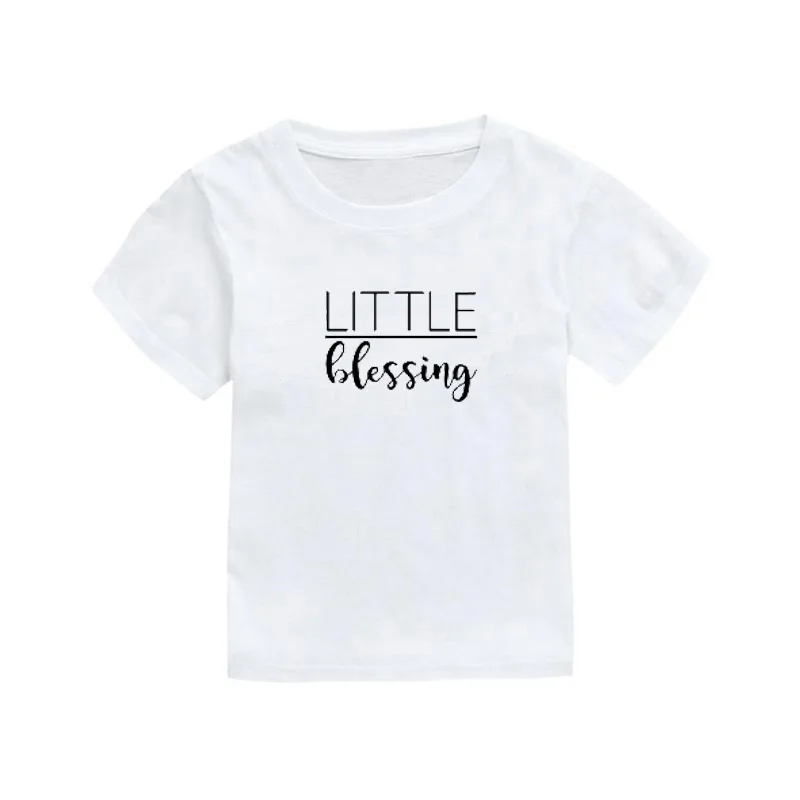 Футболки с надписью «Blessed Mama Little blessding Mommy and Me» летняя Одинаковая одежда для семьи с короткими рукавами футболка для мамы и дочки - Цвет: P3024KWhite