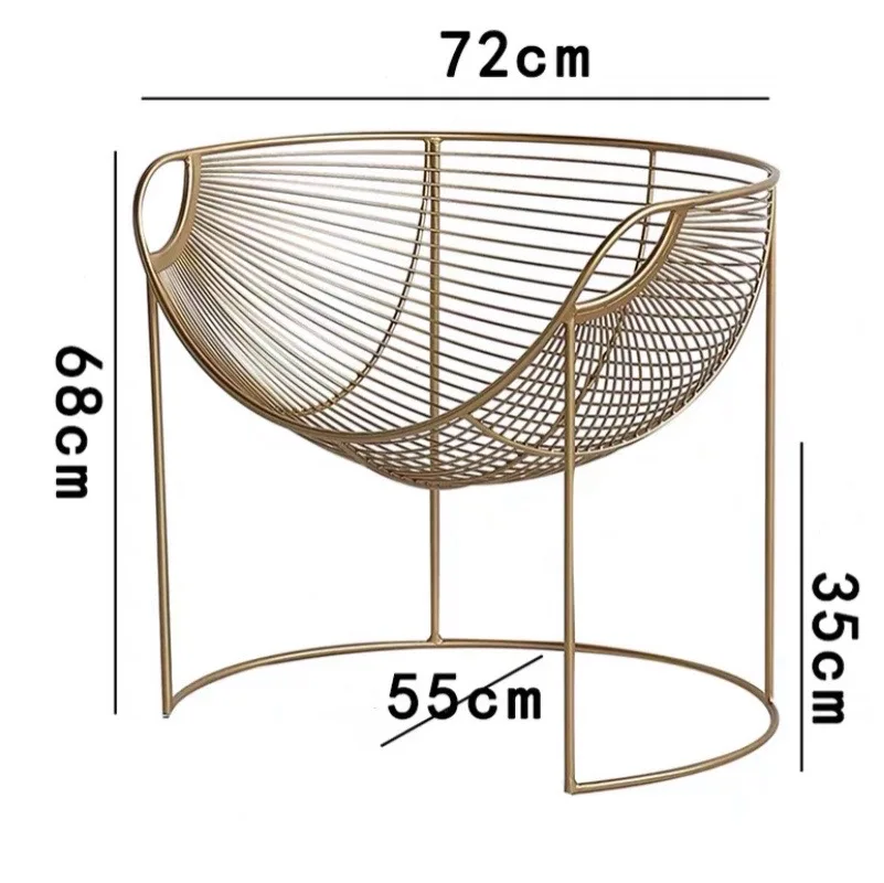 Living Room Furniture Small Sofa Chair Nordic Single Iron Art Lazy Leisure Creative Hollow Out Golden Ins Webcelebrity Armchair
