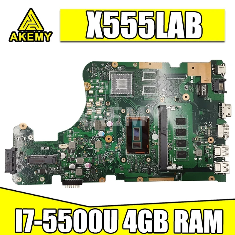 Akemy New! X555LAB Mainboard для For Asus X555LA материнская плата ноутбука с процессором SR23W i7-5500u 4