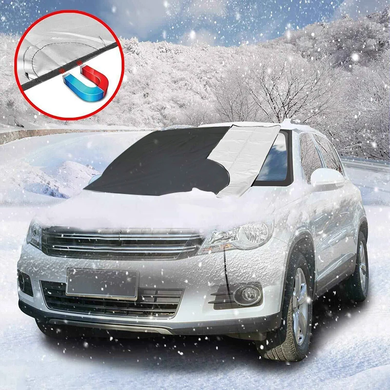 AOZBZ портативный автомобильный магнит лобовое стекло крышка снежная крышка лобовое стекло Серебряная черная крышка Солнцезащитная защита от заморозки