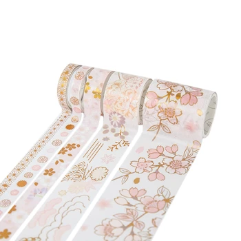 

5 Pcs/Set Gold Washi Tapel Chinese Style Masking Tape DIY Craft Japanese Paper Stickers Scrapbooking J
