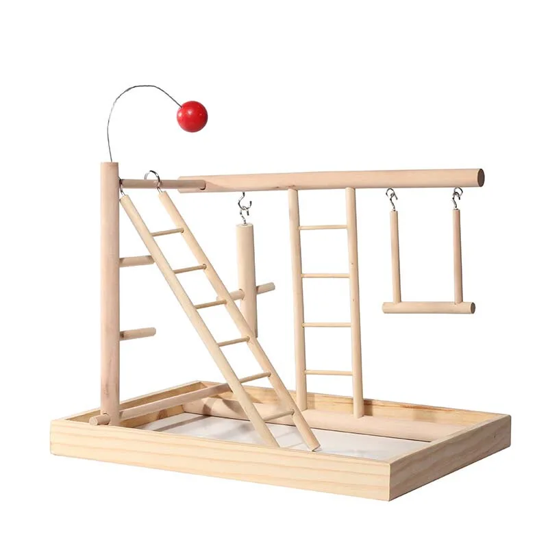 Деревянная птица манеж попугай Playland Playset тренировка Развлечение Парк птица Упражнения Тренажерный зал лестница для лазания платформа качели птицы